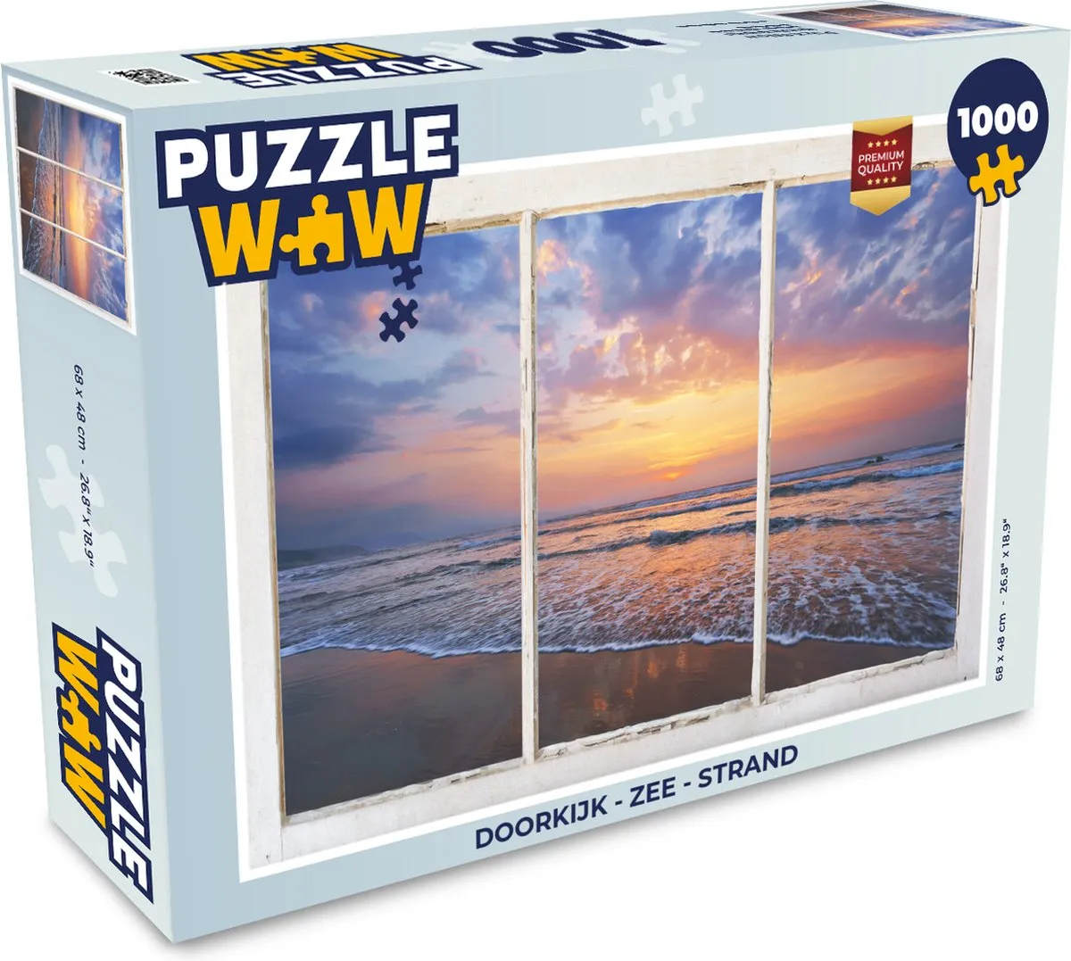 PuzzleWow Doorkijk Zee Strand Legpuzzel 1000 Stuks - Multicolor