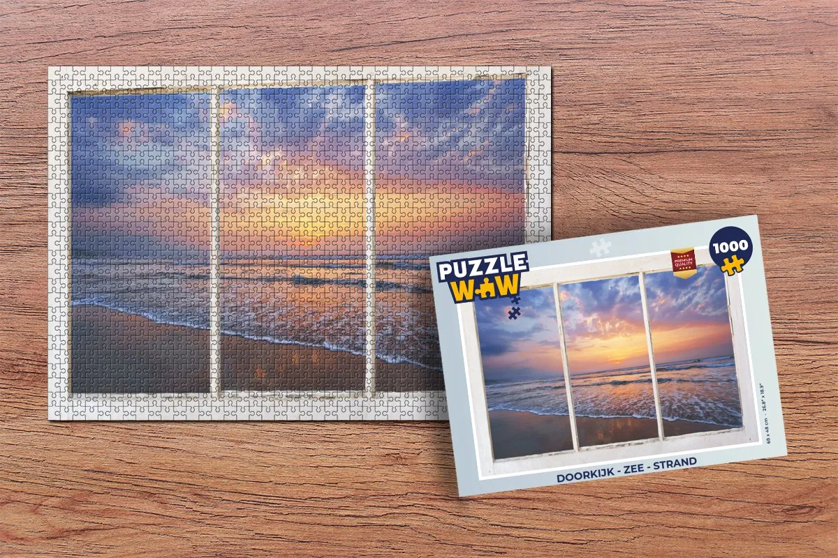 PuzzleWow Doorkijk Zee Strand Legpuzzel 1000 Stuks - Multicolor