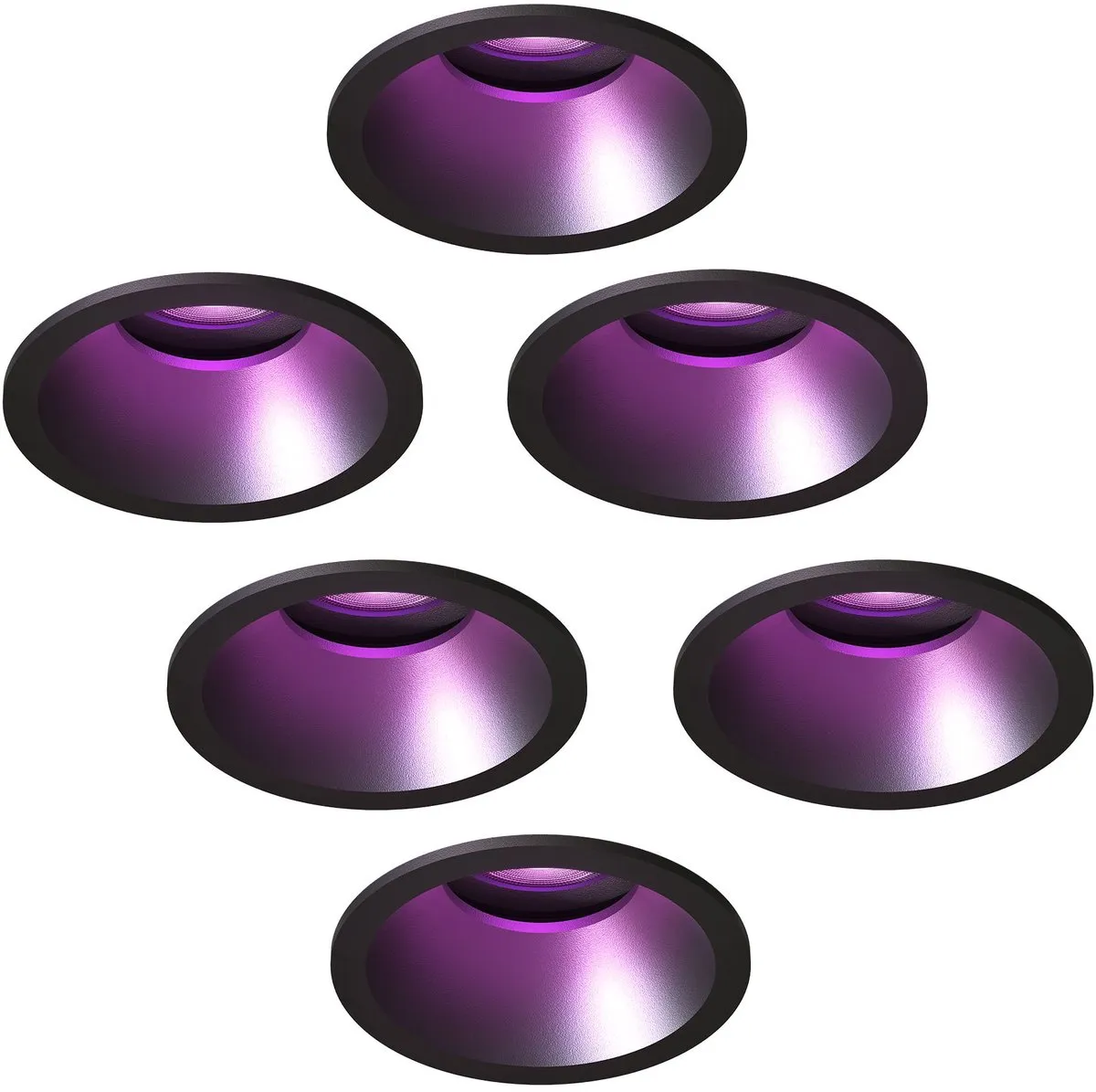 LEDVION 6x Smart LED Inbouwspot ø81mm RGBW GU10