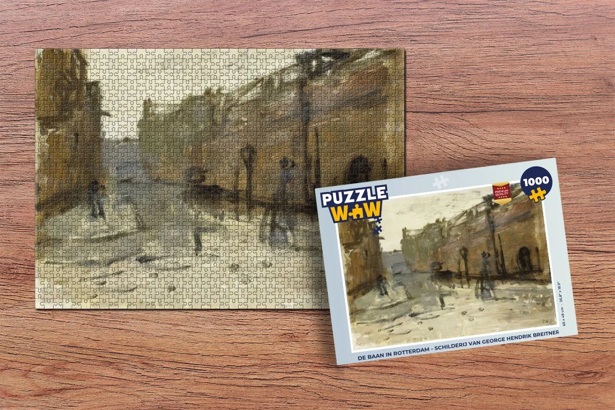 PuzzleWow Legpuzzel De Baan in Rotterdam - George Hendrik Breitner 1000 Stuks - Multicolor