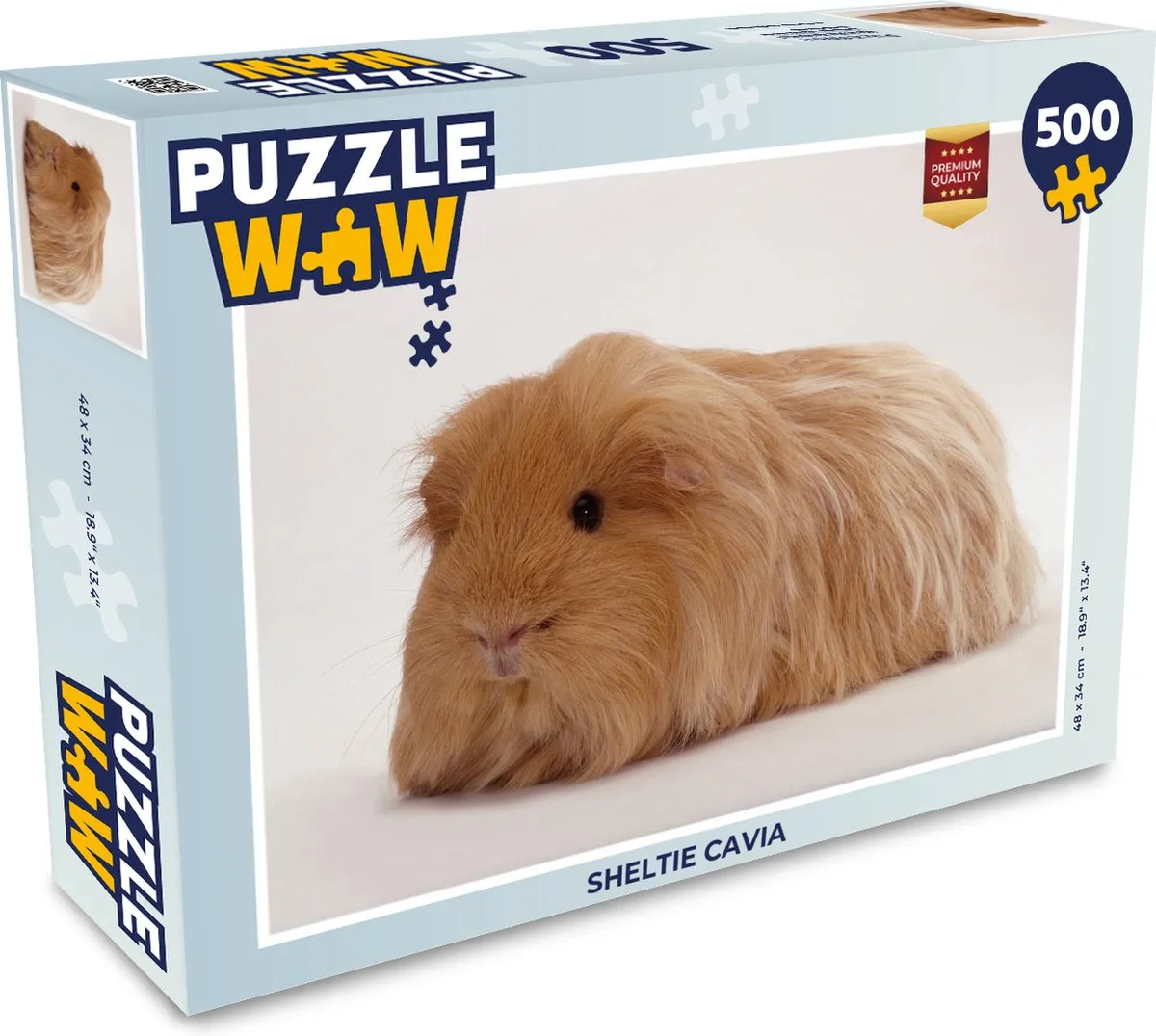 PuzzleWow Sheltie Cavias Legpuzzel 500 Stuks - Multicolor
