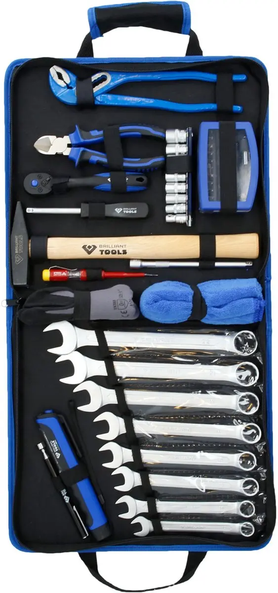 Brilliant Tools 64-delige Gereedschapsset - Leren tas - Staal