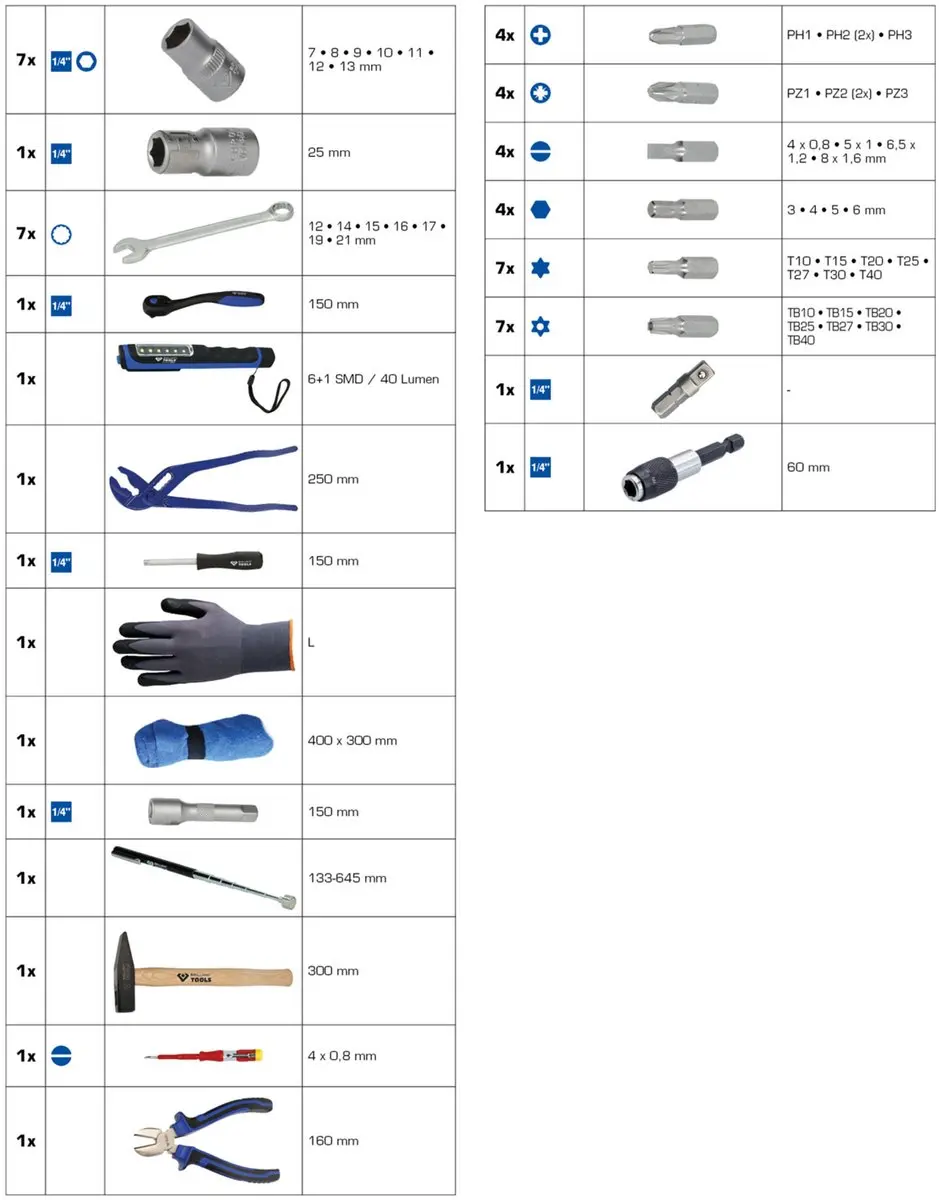 Brilliant Tools 64-delige Gereedschapsset - Leren tas - Staal