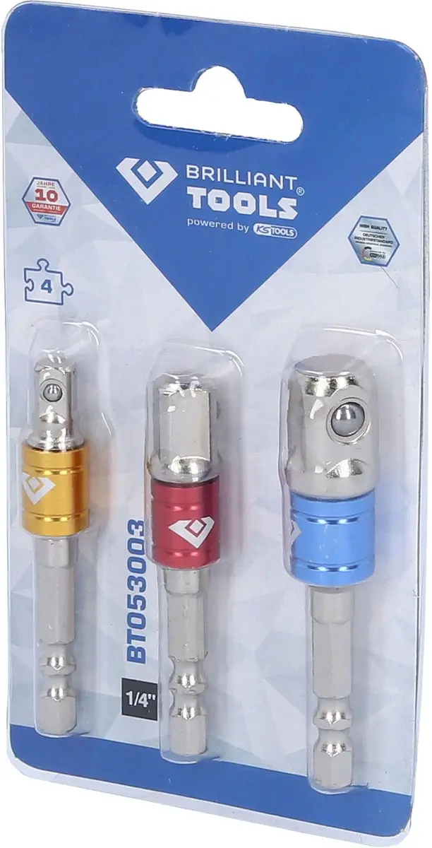 Brilliant Tools BT053003 Dopsleuteladapter - 1/4" 3/8" 1/2" - 1 Stuk