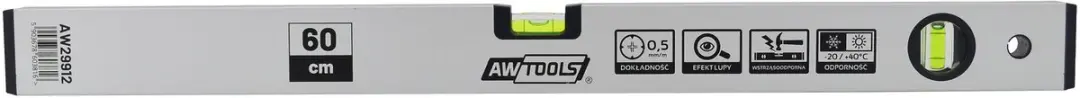 AWTOOLS AW30030 Waterpas 40cm - Anodiseerd Aluminium