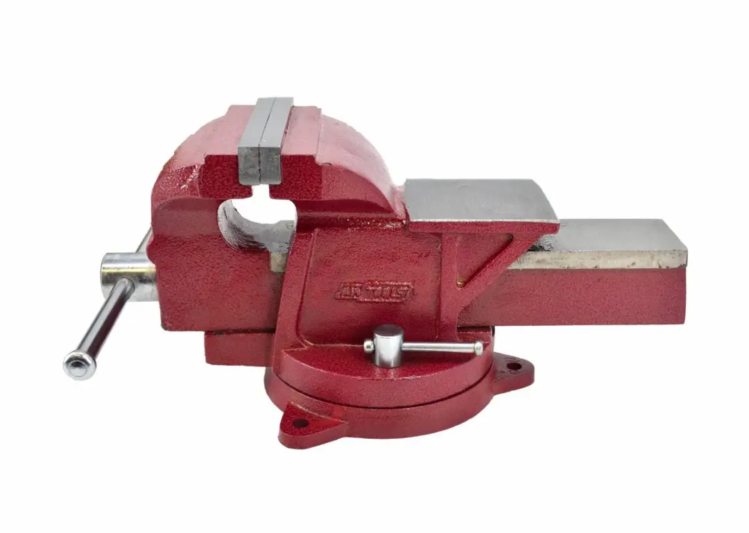 AWTOOLS AW24226 Draaibare Bankschroef 100mm - Gietijzer - Blauw