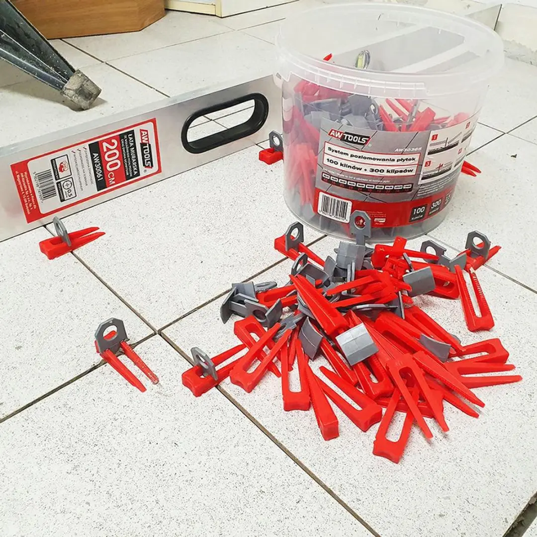 AWTools Tegelnivelleersysteem AW30365 - 400-delig - 1,5mm Fuga