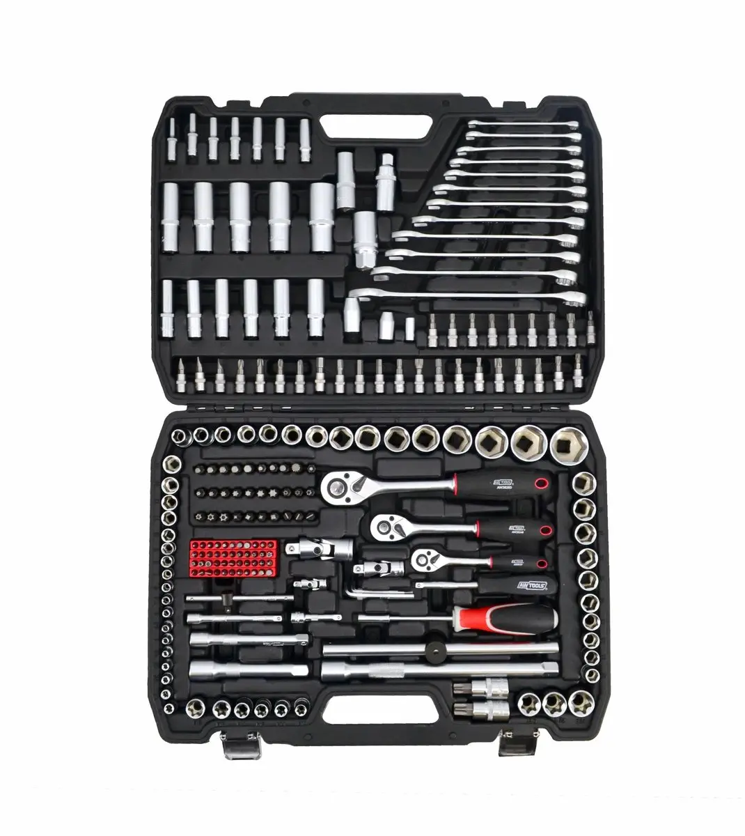 AWTOOLS Black Line Dopsleutelset 216-delig - CrV/CrMo Staal - Zwart