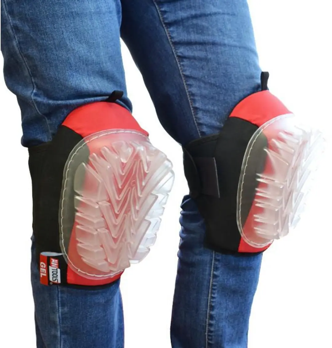 AWTOOLS Comfort+ Gel Kniebeschermers - 2 Stuks - Zwart/Rood
