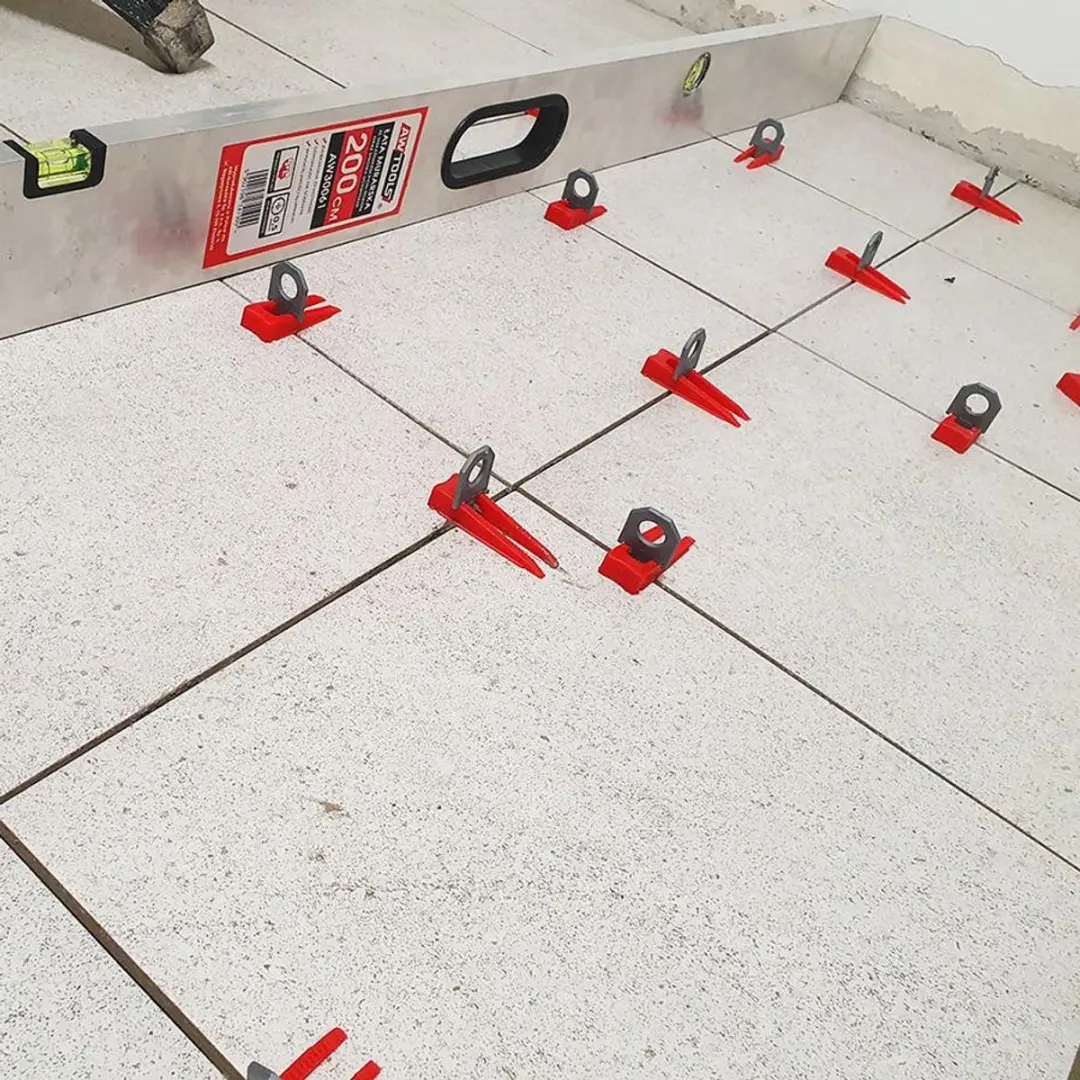 AWTOOLS Standaard Tegel Leveling Systeem AW30370 - 400 Klips - Wit