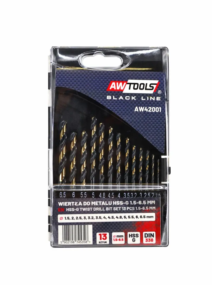 AWTOOLS Premium HSS M2 Metalen Boor Set 13-delig