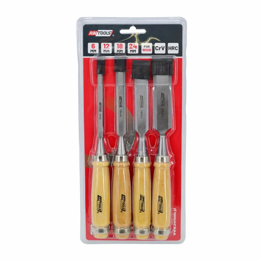 AWTOOLS AW32903 Houtbeitelset - 4 Stuks