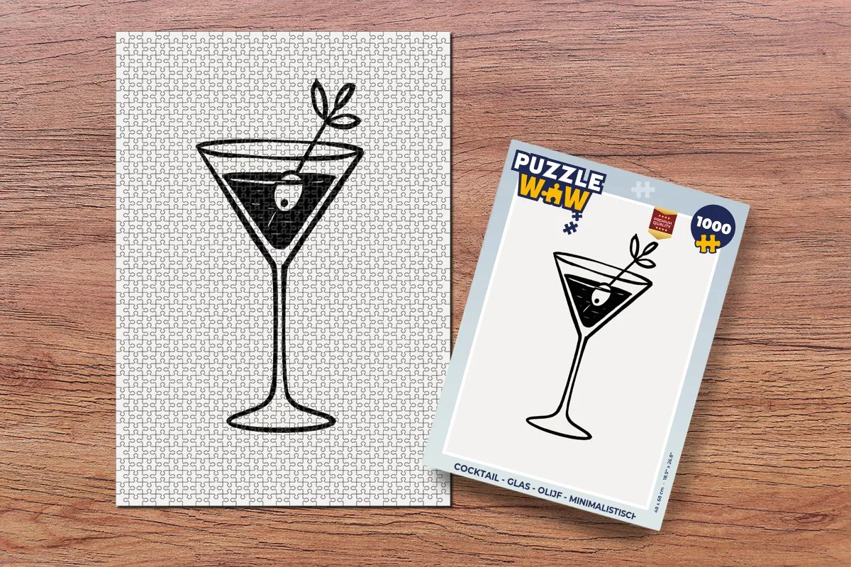 PuzzleWow Cocktail Legpuzzel 1000 Stuks - Minimalistisch