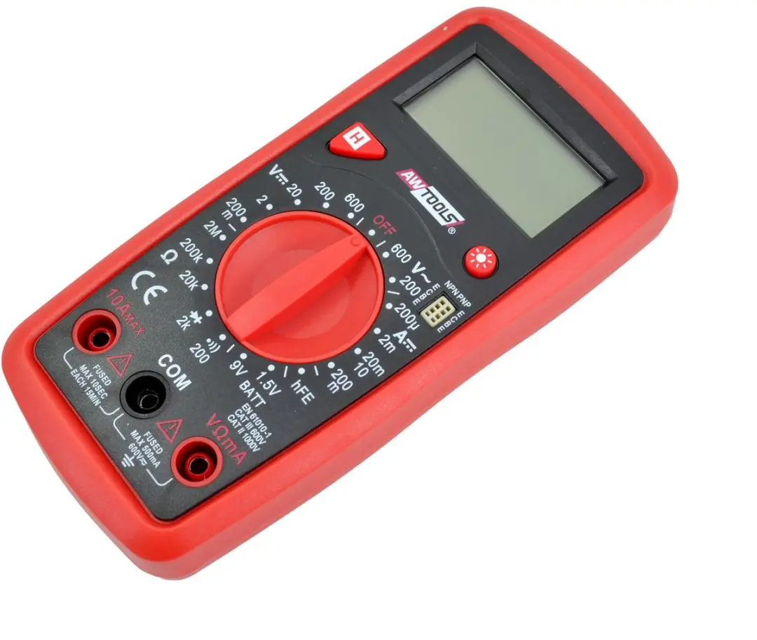 AWTOOLS AW17505 Universele Digitale Multimeter - Rood/Zwart