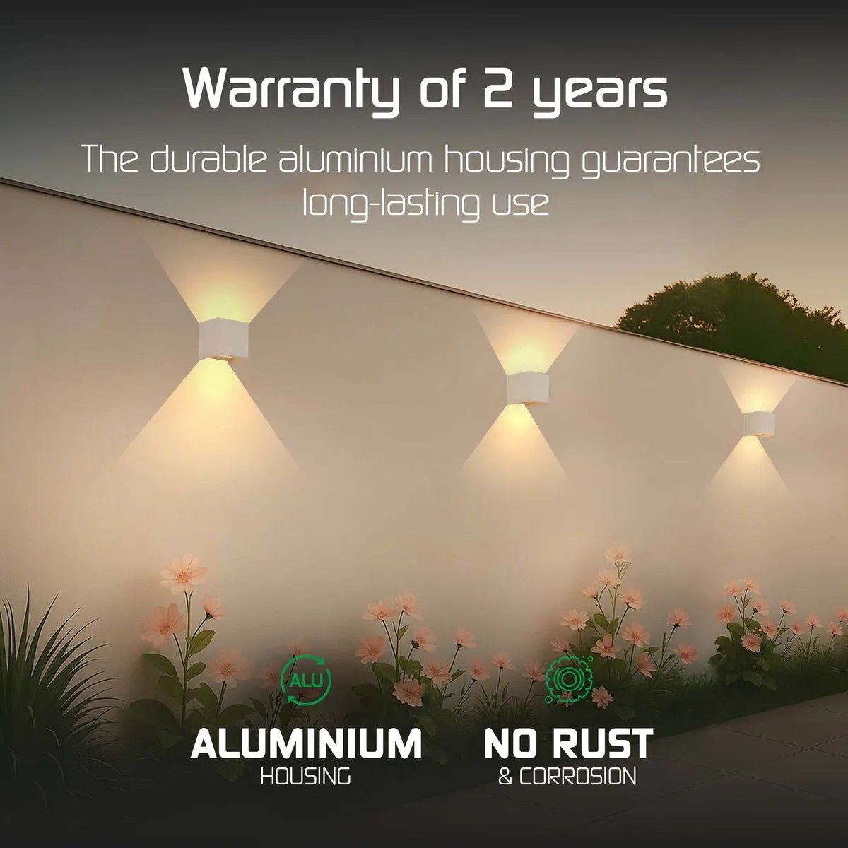 LEDVION LED Wandlamp Buiten Tweezijdig 3W 3000K - IP54 Dimbaar - afbeelding 6 van 6