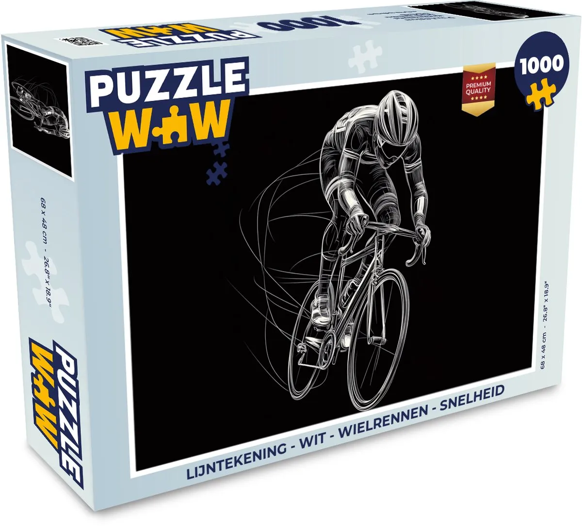 PuzzleWow Wielrenner Legpuzzel 1000 Stuks - Wit