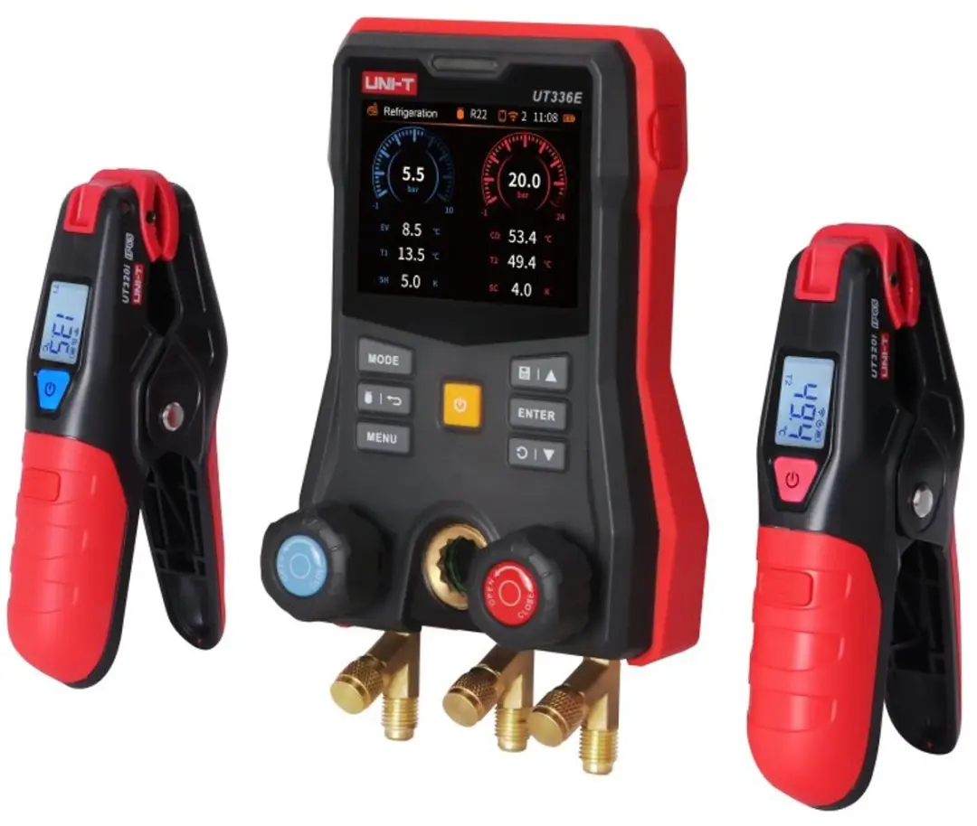 UNI-T UT336E KIT Digitale Manifoldmeter met Draadloze Temperatuurklemmen