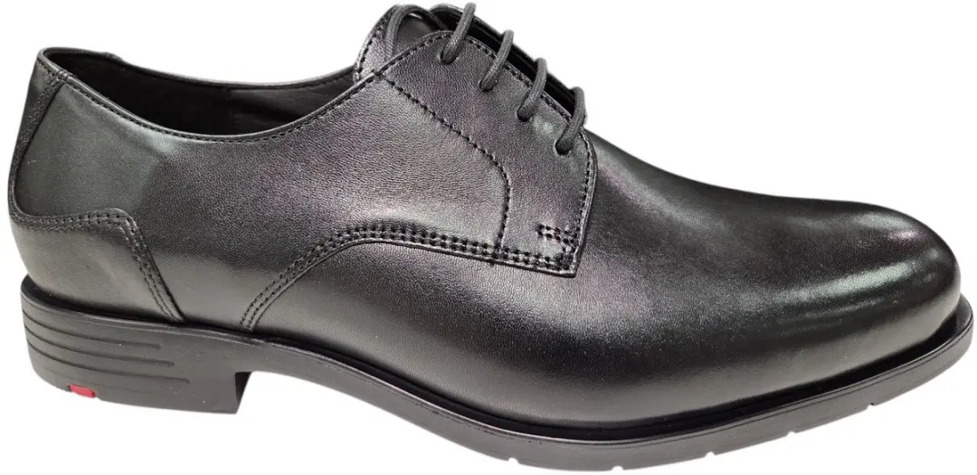 LLoyd Eezy 110W Black Nette Veterschoenen Zwart Leer Heren Breedte K