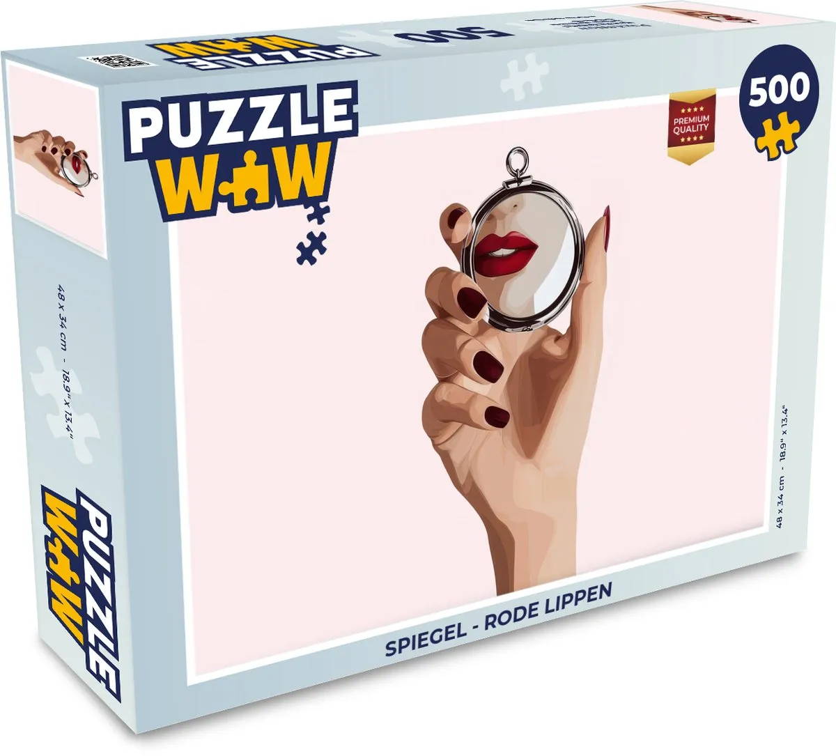 PuzzleWow Spiegel Puzzel Rode Lippen 500 Stuks - MPN 8721414226009