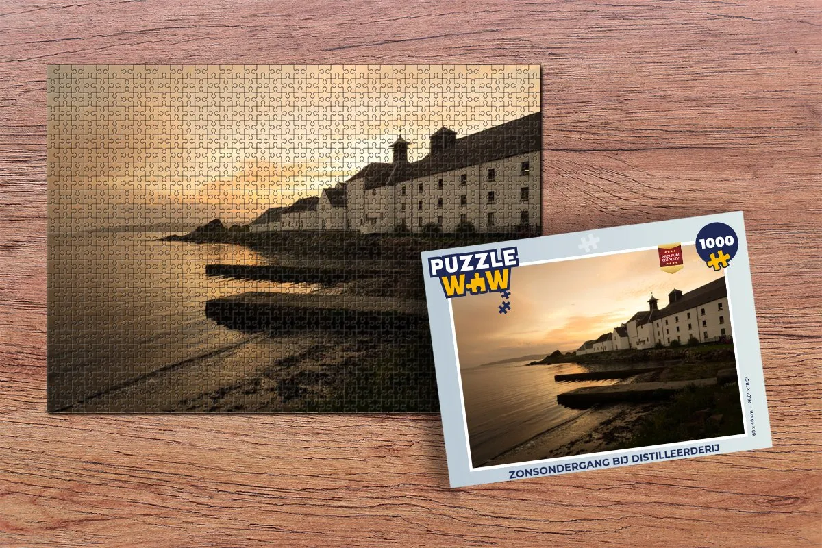 PuzzleWow Zonsondergang bij Distilleerderij Legpuzzel 1000 Stuks - Multicolor