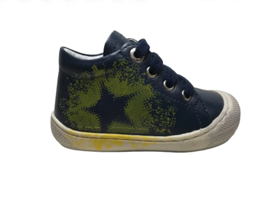 Naturino veter gele ster lederen schoenen Bits Navy mt 25
