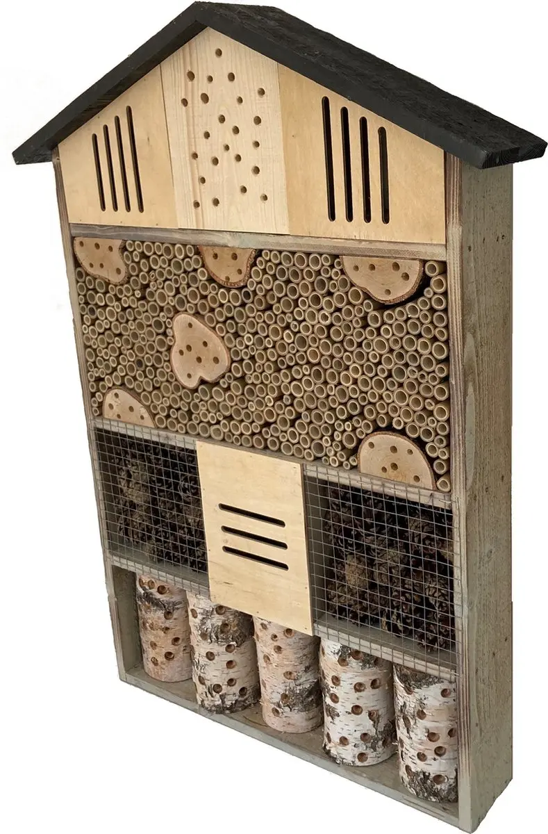 GARDEN SPIRIT Groot Insectenhotel 11,5 x 57 x 79 cm Bijen- vlinderhotel
