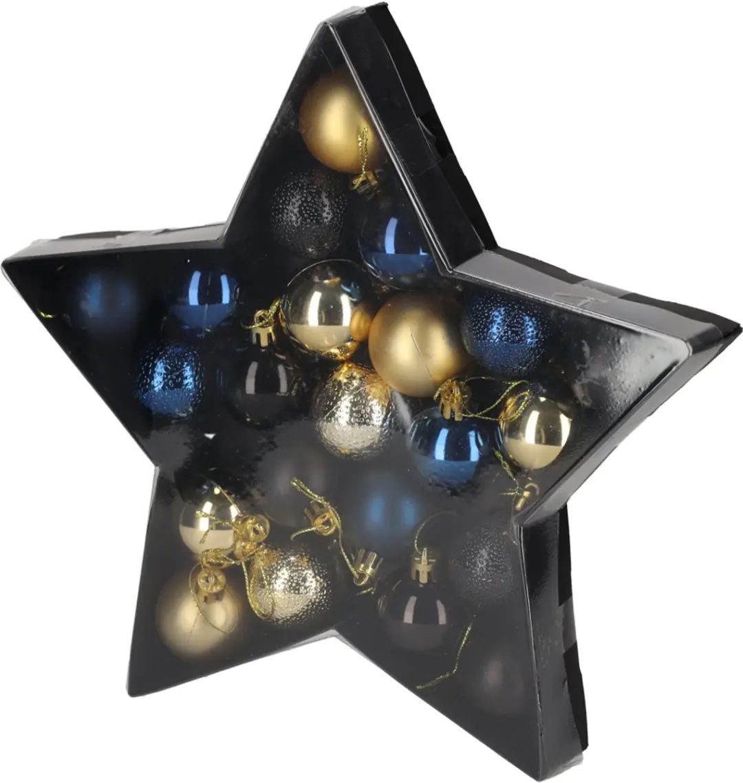 JENS Living Kerstballen Blauw/Goud /22
