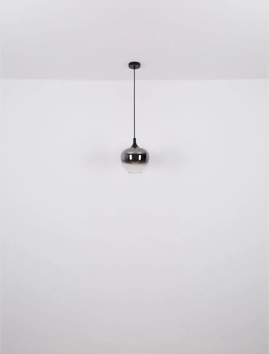 Globo Maxy Hanglamp - 6x E27 - Zwart - Smoke Glas - afbeelding 6 van 6