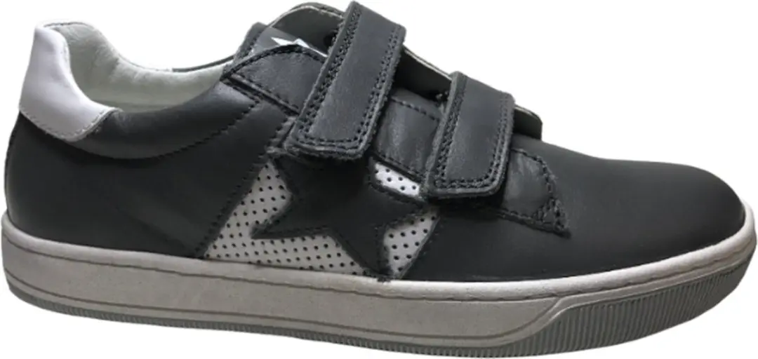 Naturino velcro's ster lederen sneakers Andy Grijs Wit mt 31