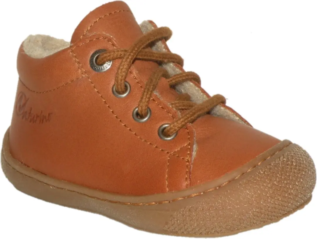 Naturino Cocoon Wool Lederen Veterschoenen 21 - Cognac