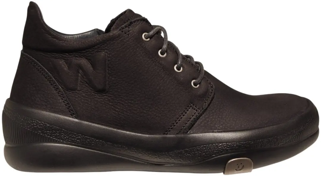 Wolky Fuse Longbeach zwarte leren dames veterschoenen