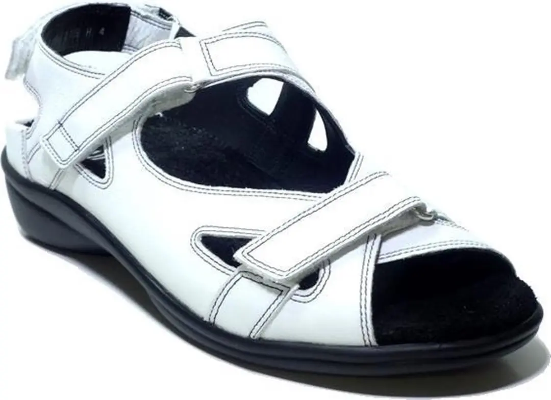 Durea 7258 H Platte Sandalen - Wit/Beige 41