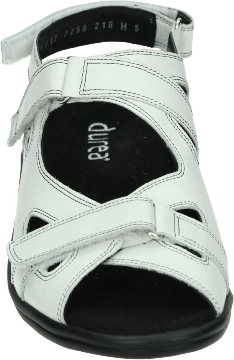 Durea 7258 H Platte Sandalen - Wit/Beige 41