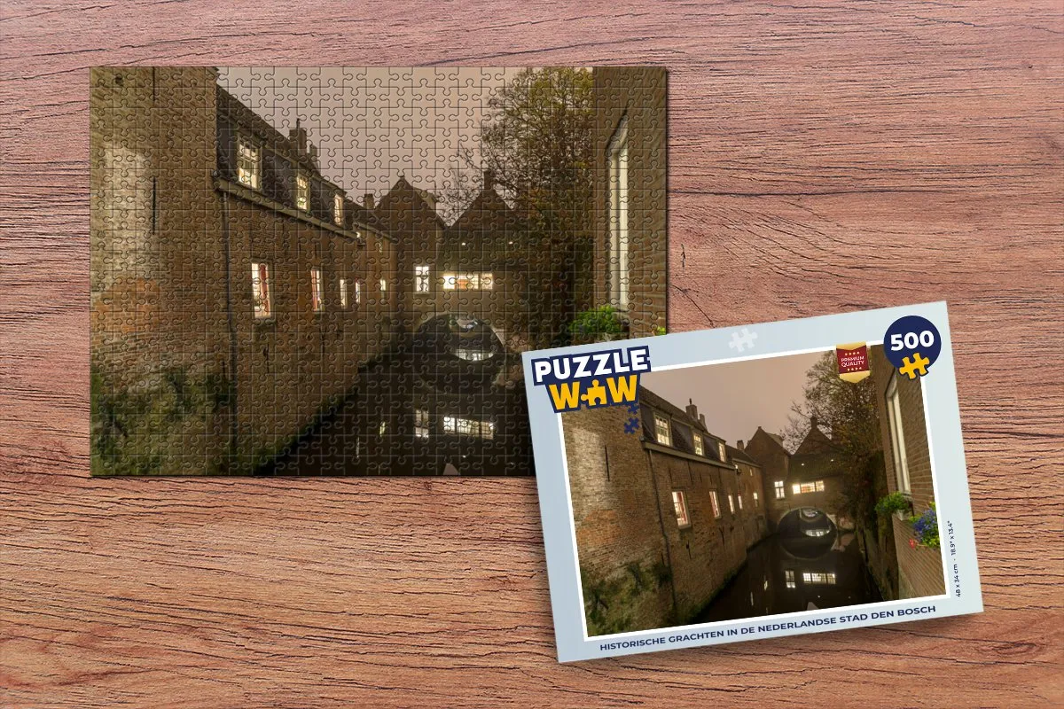 PuzzleWow Den Bosch Grachten Legpuzzel 500 Stuks - Multicolor