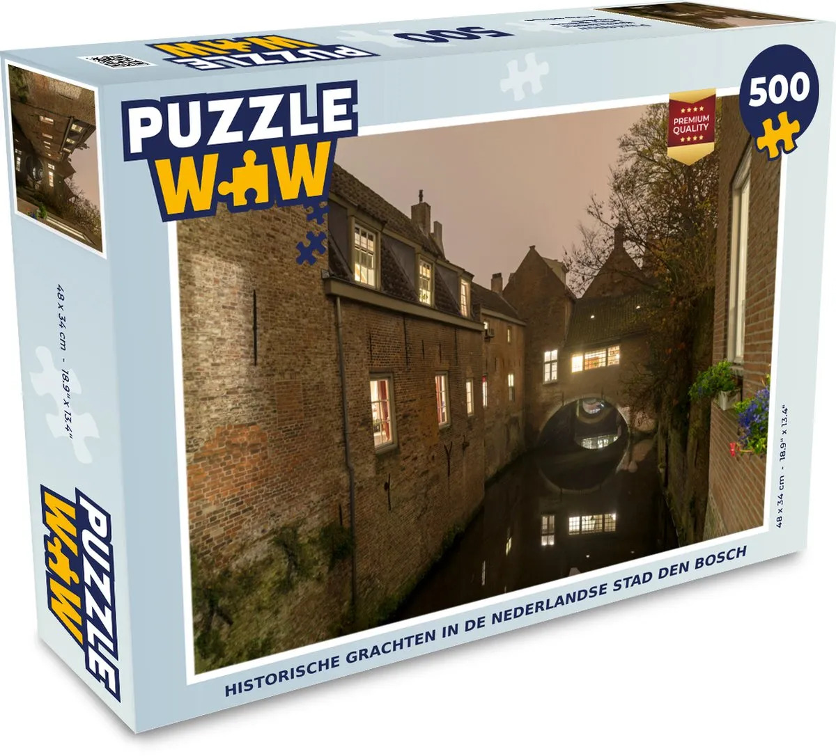 PuzzleWow Den Bosch Grachten Legpuzzel 500 Stuks - Multicolor