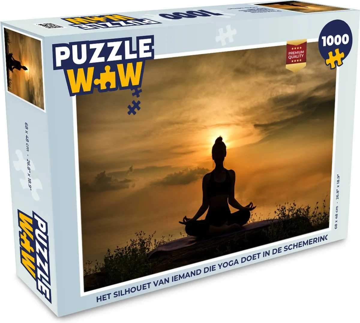 PuzzleWow Yoga Silhouet Legpuzzel 1000 Stuks - Multicolor