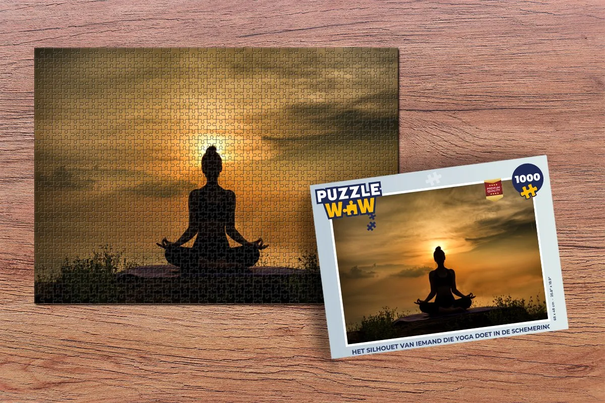 PuzzleWow Yoga Silhouet Legpuzzel 1000 Stuks - Multicolor