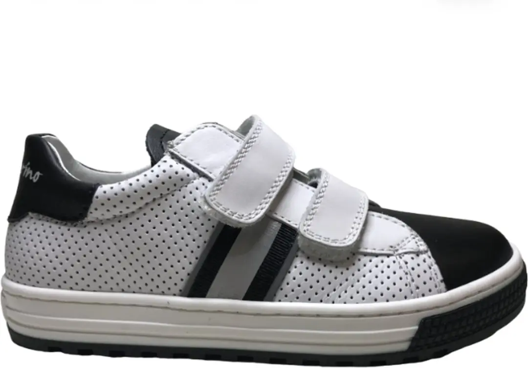 Naturino Mt 31 velcro's lederen sneakers Seam wit zwart