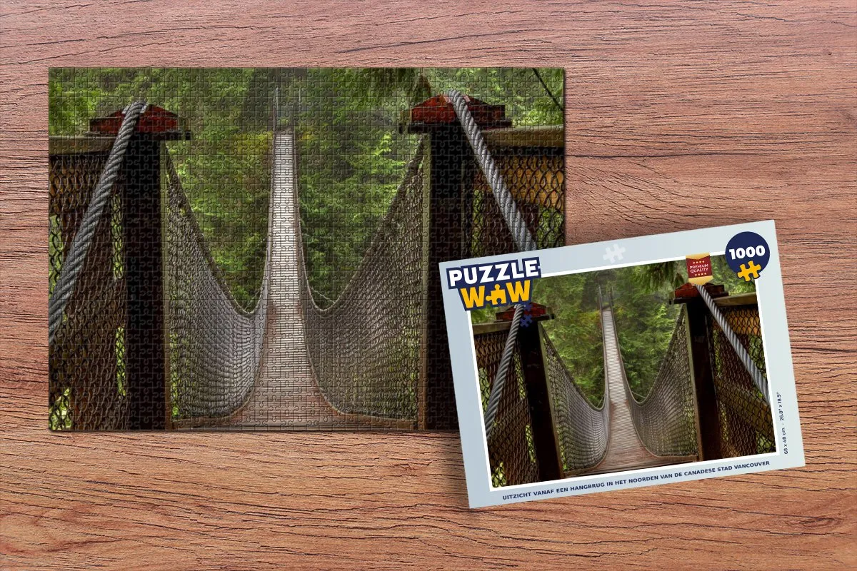 PuzzleWow Vancouver Hangbrug Puzzel 1000 Stuks - Multicolor