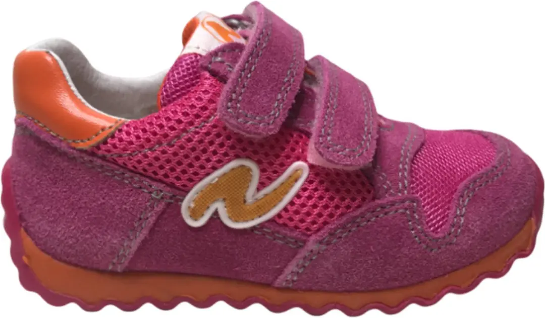 Naturino Mt 22 velcro's lederen sportieve sneakers Sammy fuxia orange