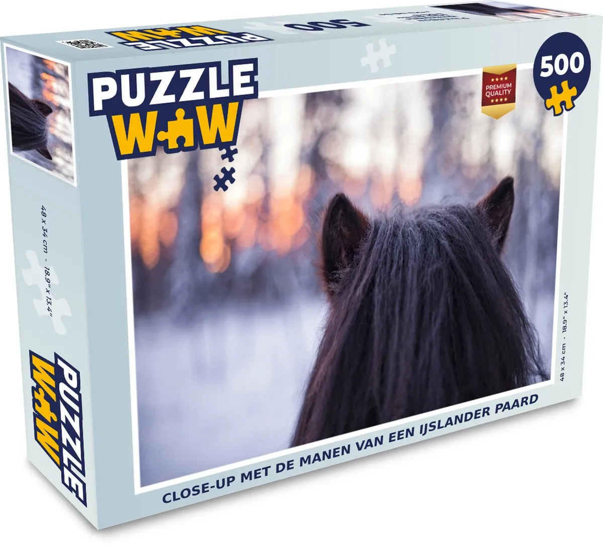 PuzzleWow IJslander Paard Legpuzzel 500 Stuks - Multicolor