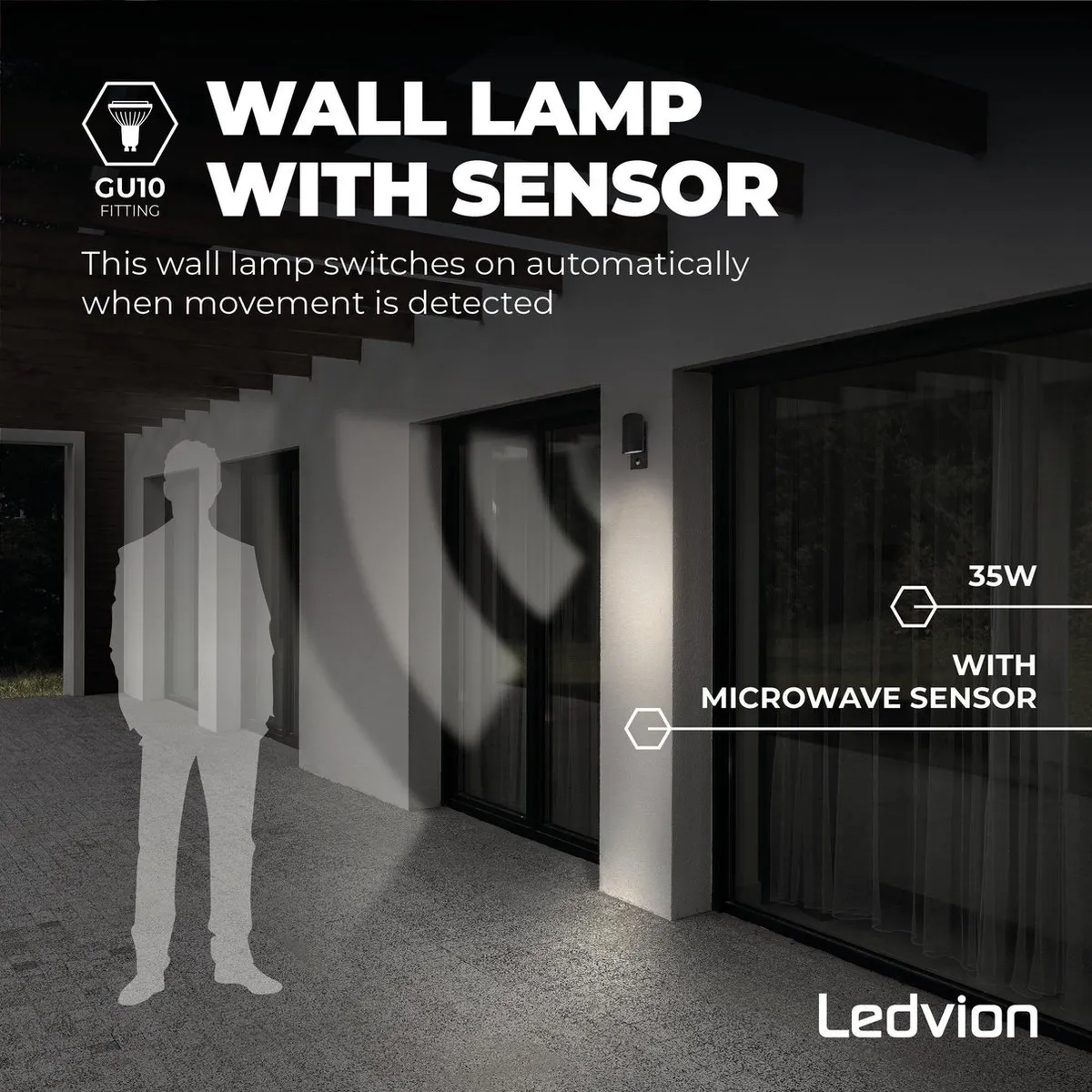 Ledvion Colorado LED Wandlamp GU10 35W - Zwart