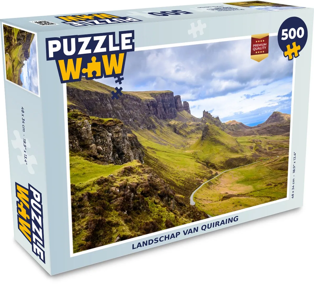 PuzzleWow Landschap van Quiraing Legpuzzel 500 Stuks - Multicolor