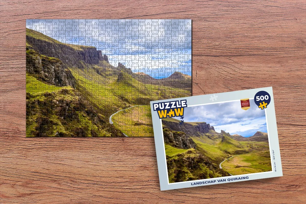 PuzzleWow Landschap van Quiraing Legpuzzel 500 Stuks - Multicolor