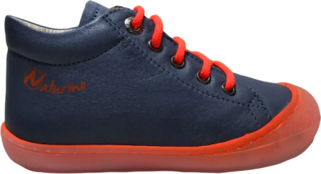 Naturino orange veter bumper effen lederen schoenen Cocoon blauw mt 21