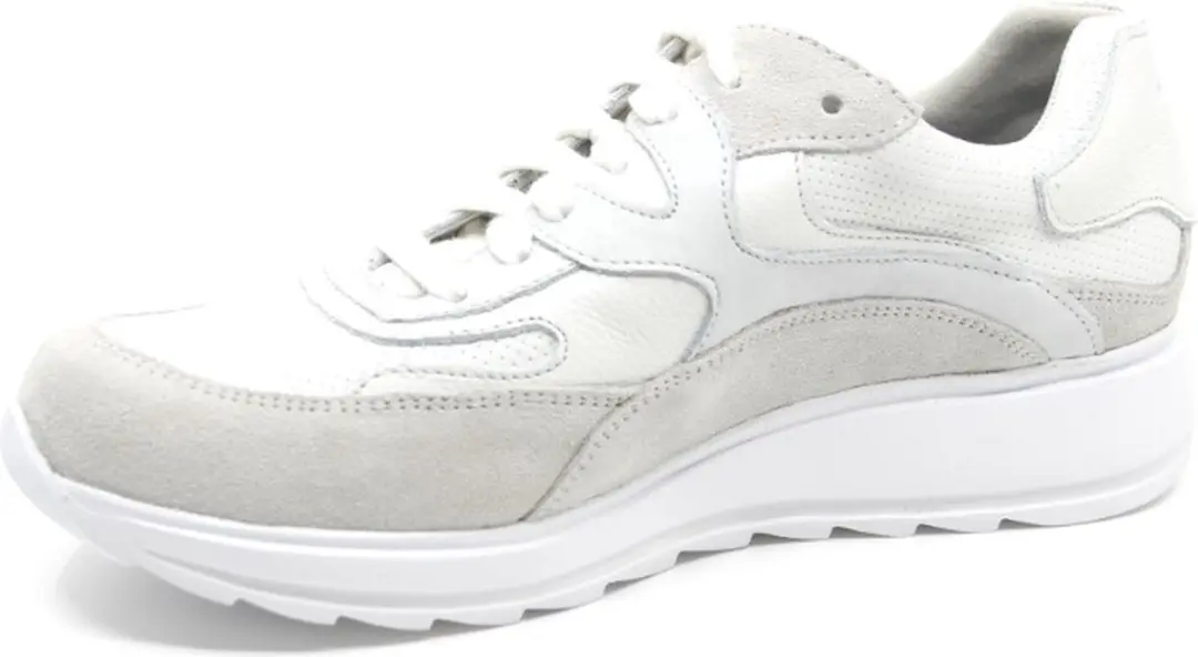 Durea 6272 H Lage Sneakers - Wit/Beige - Maat 37