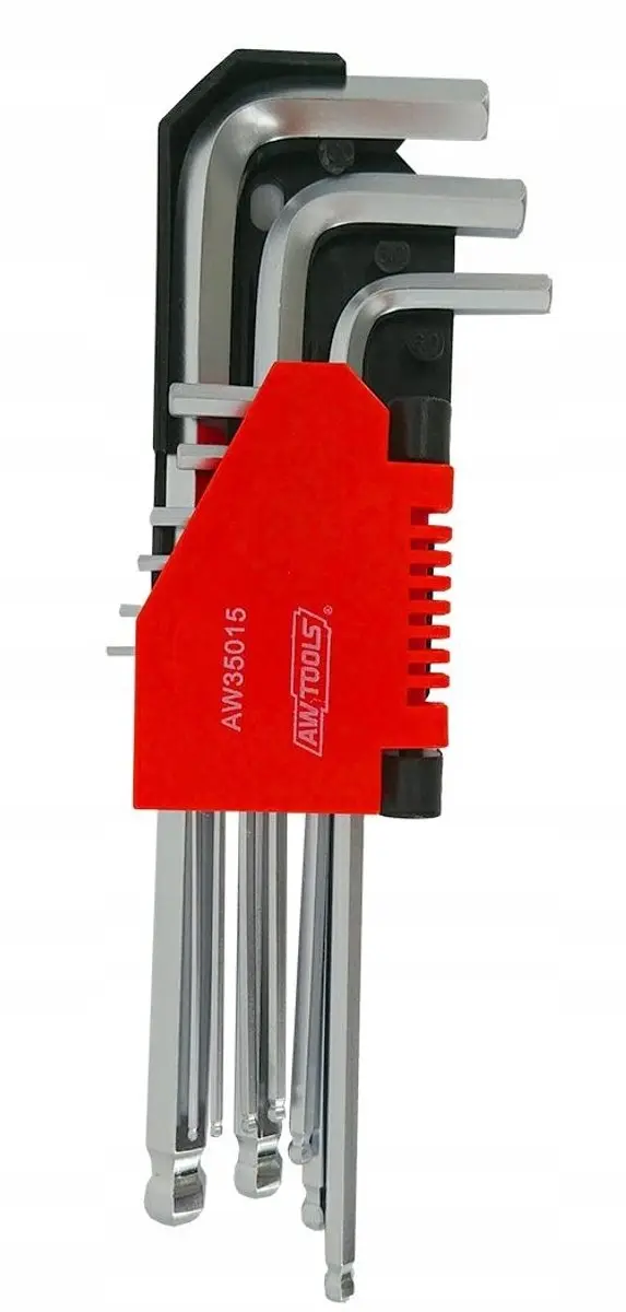 AWTOOLS Inbussleutelset 9-delig 1,5-10mm - Zwart