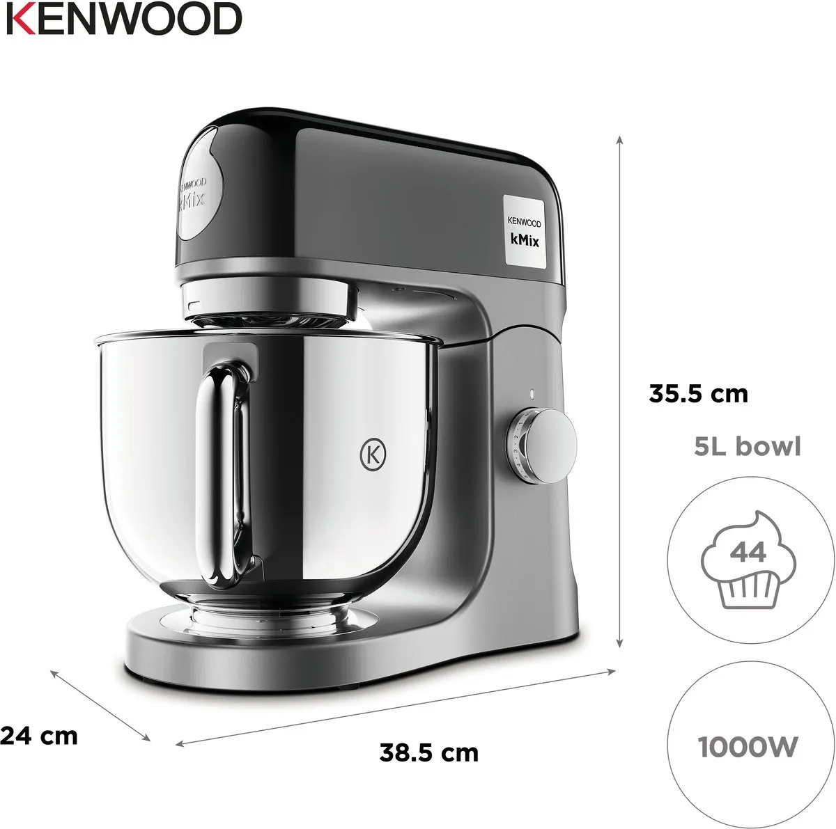Kenwood kMix KMX760BC Keukenmachine 1000W - Zwart/Zilver