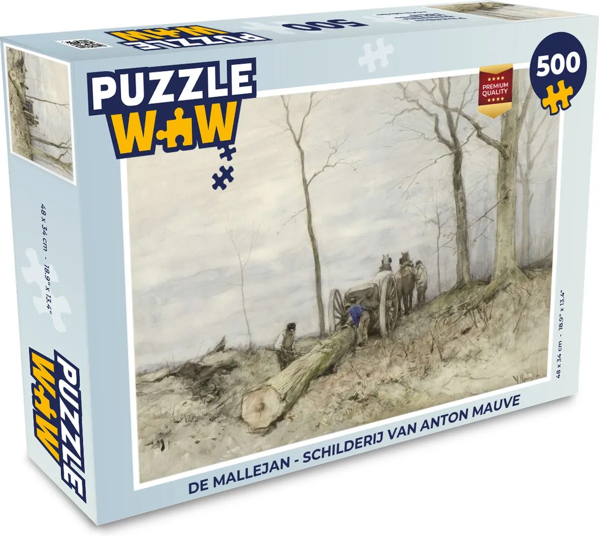 PuzzleWow De Mallejan Legpuzzel 500 Stuks - Anton Mauve - Multicolor