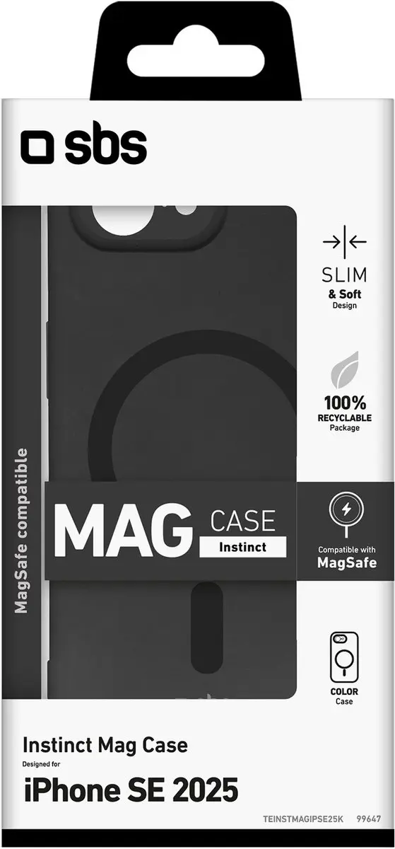 SBS Mobile Cover iPhone 16e - Zwart - afbeelding 3 van 5